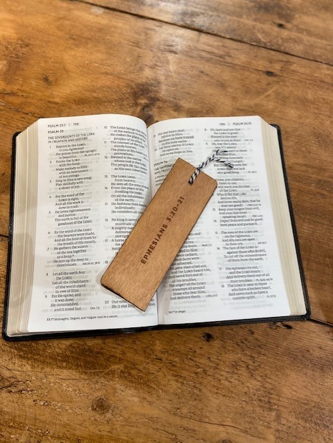 Wooden Bookmarks - Ephesians 3:20 Scripture Reference - Seacoast