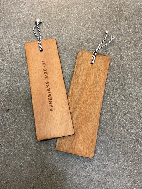 Seacoast Wooden Bookmarks - Ephesians 3:20 Scripture Reference