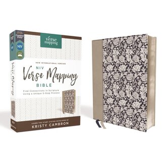 NIV, Verse Mapping Bible, Leathersoft, Navy Floral, Comfort Print