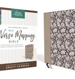 NIV, Verse Mapping Bible, Leathersoft, Navy Floral, Thumb Indexed, Comfort Print