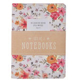 He Leads Me Pink Floral Large Notebook Set - Psalm 23:2