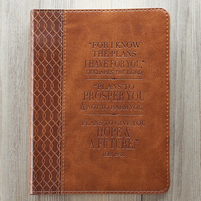 I Know the Plans Tan Classic Luxleather Jeremiah 29:11 Leather Journal