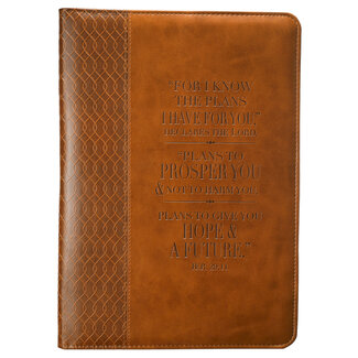 I Know the Plans Tan Classic Luxleather Jeremiah 29:11 Leather Journal