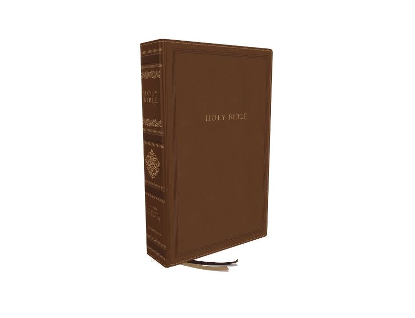 KJV, Sovereign Collection Bible, Personal Size, Leathersoft, Brown, Thumb Indexed, Red Letter Edition, Comfort Print