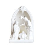 6-1/2"H Ceramic Nativity Tealight Holder
