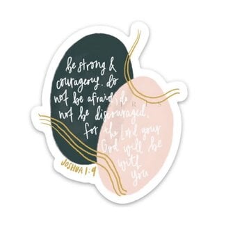 Joshua 1:9 Black & Pink Sticker