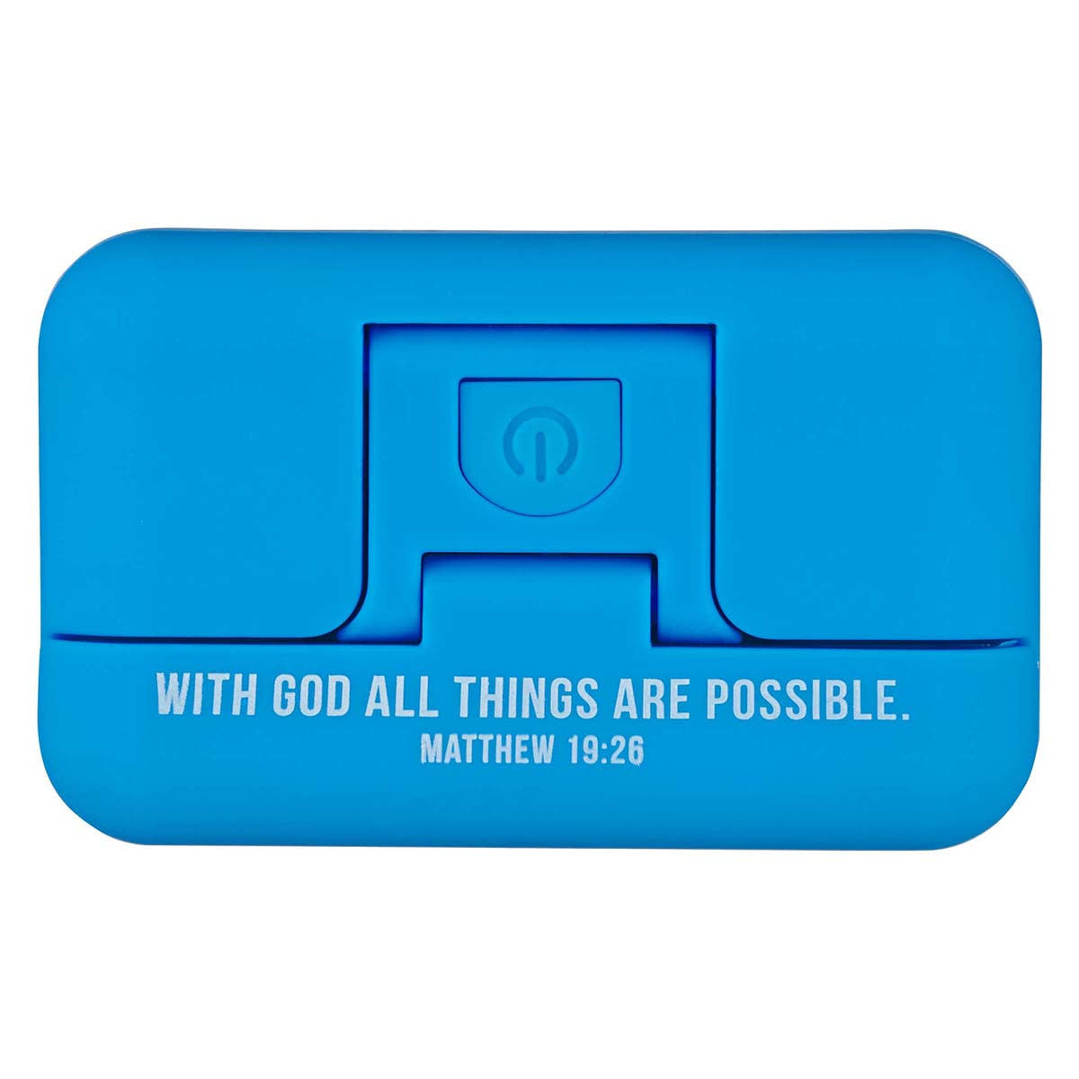 With God All Things Are Possible Blue Adjustable Clip-on Book Light - Matthew 16:26
