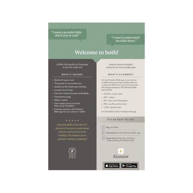 NLT Thinline Reference Bible, Filament Enable Edition - Rustic Brown - Indexed