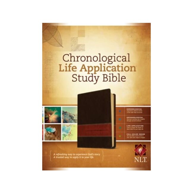 NLT Chronological Life Application Bible - Leather Like TruTone Brown/Tan