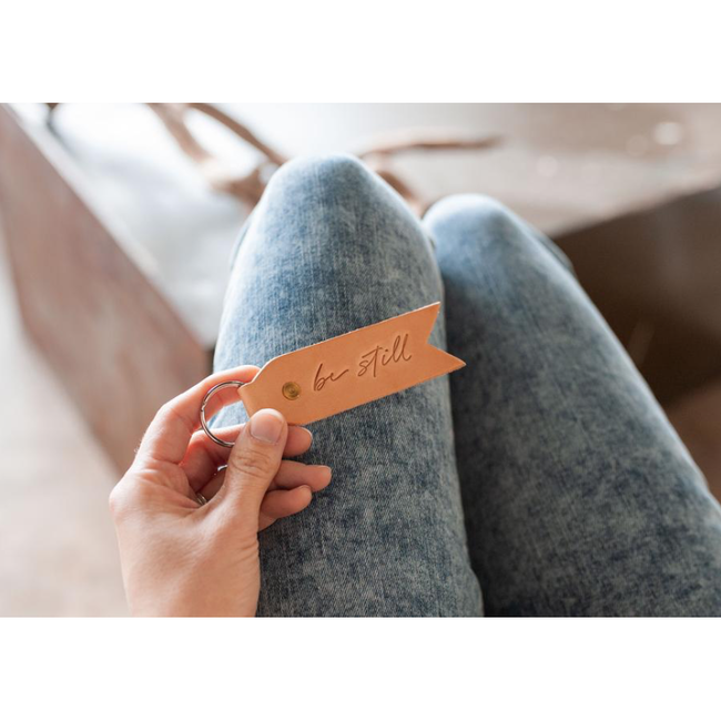 Be Still Key Fob - Camel