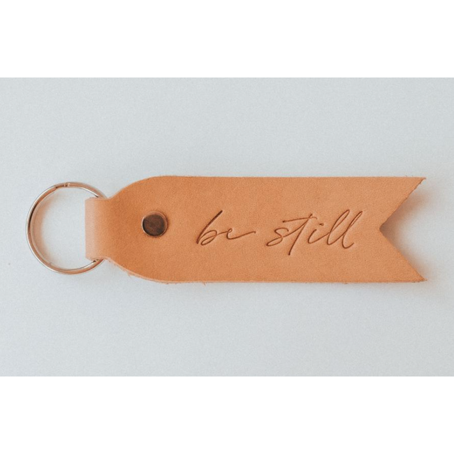 Be Still Key Fob - Camel