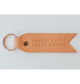Deeply Loved Fully Known Key Fob - Camel