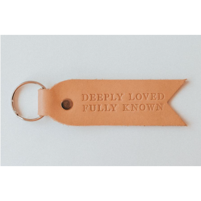 Deeply Loved Fully Known Key Fob - Camel