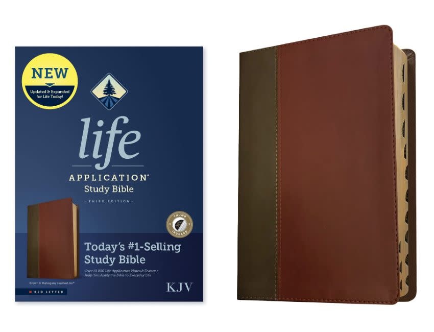 KJV Life Application Study Bible, 3rd Ed. LL Brown/Mahogany, Indexed