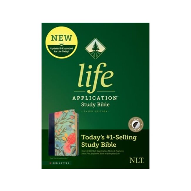 NLT Life Application Study Bible, 3rd Ed. LL Teal Floral - Indexed