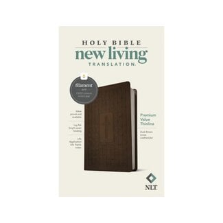 NLT Prem. Value Thinline Bible, Filament Enabled Ed. LL Dark Brown Cross - Black Letter