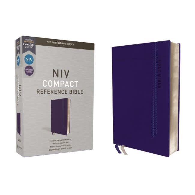 NIV, Reference Bible, Compact, Leathersoft, Blue, Red Letter, Comfort Print
