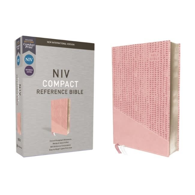 NIV, Reference Bible, Compact, Leathersoft, Pink, Red Letter, Comfort Print