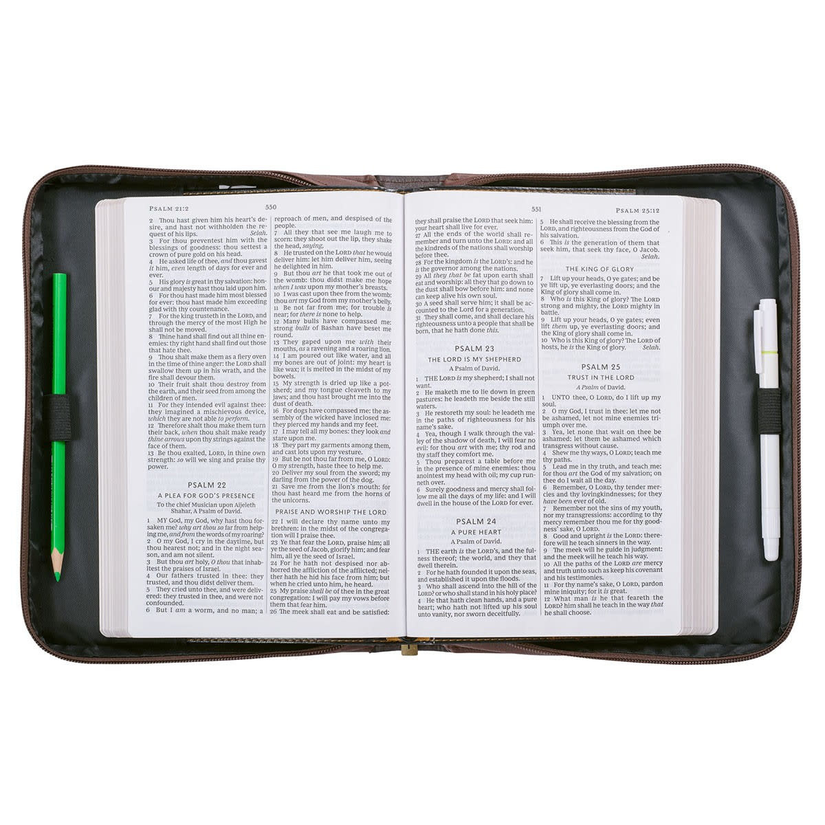 The Lord is My Strength Brown Faux Leather Classic Bible Cover - Exodus 15:2