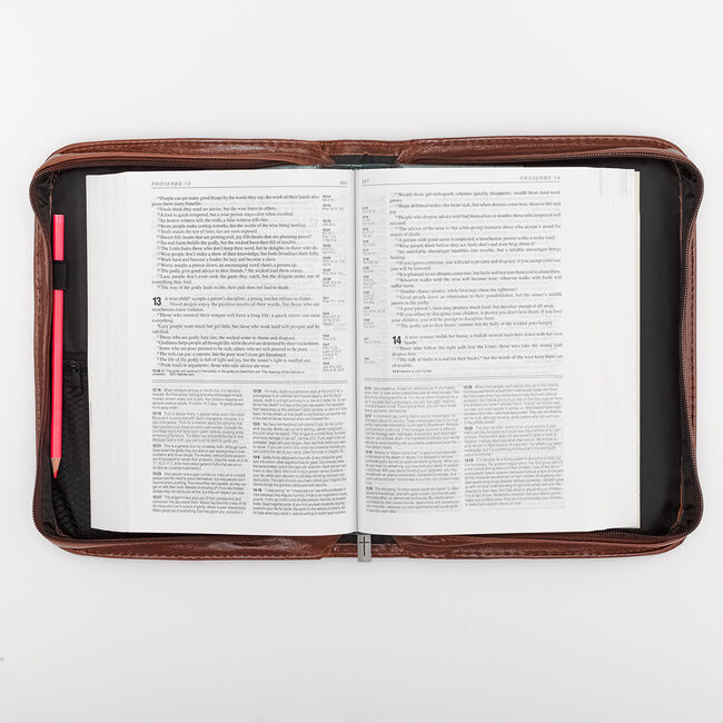 Classic "Faith" Bible Cover - Brown