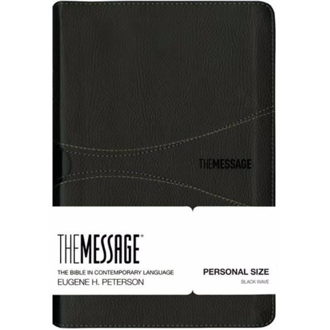 The Message Personal Size Bible - Black Leather
