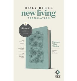 NLT Prem. Value Thinline Bible, Filament Enabled Ed. LL Bouquet Teal - Black Letter