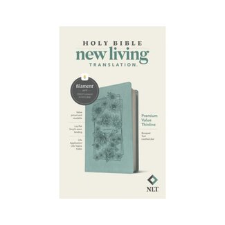 NLT Prem. Value Thinline Bible, Filament Enabled Ed. LL Bouquet Teal - Black Letter