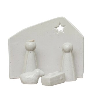 Stoneware Nativity with Glaze, Set of 5