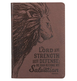 My Strength & My Defense Brown Faux Leather Classic Journal - Exodus 15:2