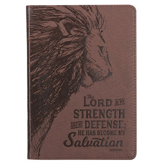 My Strength & My Defense Brown Faux Leather Classic Journal - Exodus 15:2