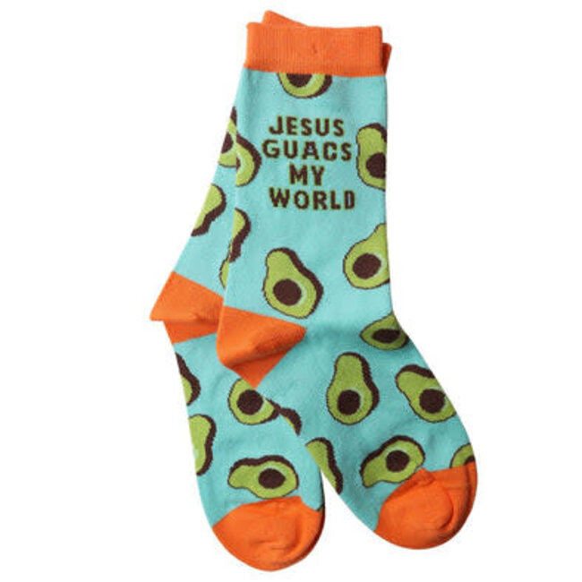Jesus Guacs My World Socks