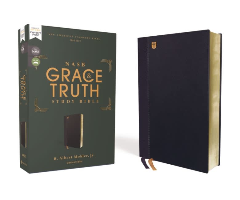 NASB, The Grace and Truth Study Bible, Leathersoft, Navy, Red Letter, 1995 Text, Comfort Print