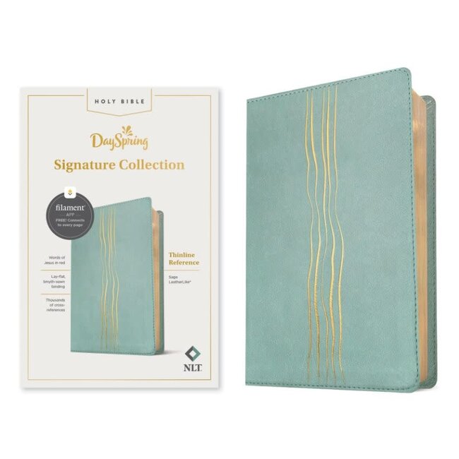 NLT Thinline Reference Bible, Filament Enabled Edition (Red Letter, LeatherLike, Sage)