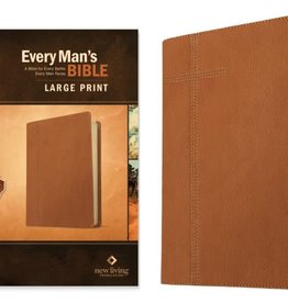 Every Man's Bible NLT, Large Print (LeatherLike, Pursuit Saddle Tan)