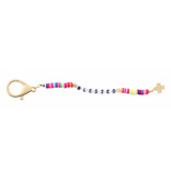 Kids Multi Rubber Sequins "Blessed" Keychain
