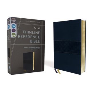 NIV, Thinline Reference Bible, Leathersoft, Navy, Red Letter, Comfort Print