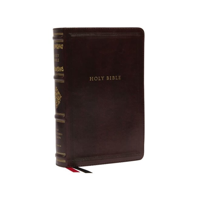 NKJV, Personal Size Reference Bible, Sovereign Collection, Leathersoft, Brown, Red Letter, Thumb Indexed, Comfort Print