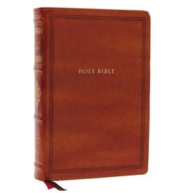 NKJV, Wide-Margin Reference Bible, Sovereign Collection, Leathersoft, Brown, Red Letter, Comfort Print