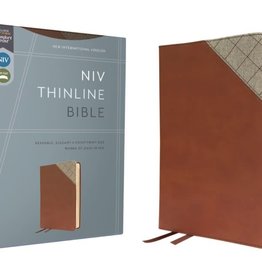 NIV, Thinline Bible, Leathersoft, Brown, Red Letter, Comfort Print