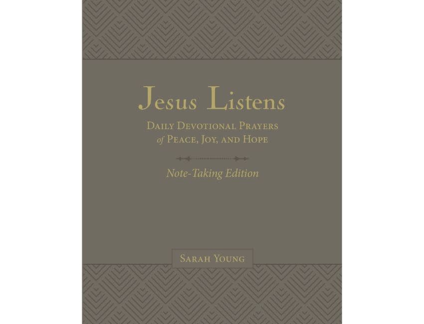 Sarah Young Jesus Listens Note-Taking Edition, Leathersoft, Gray, with full Scriptures