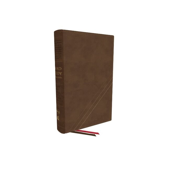 NKJV, Word Study Reference Bible, Leathersoft, Brown, Red Letter, Comfort Print