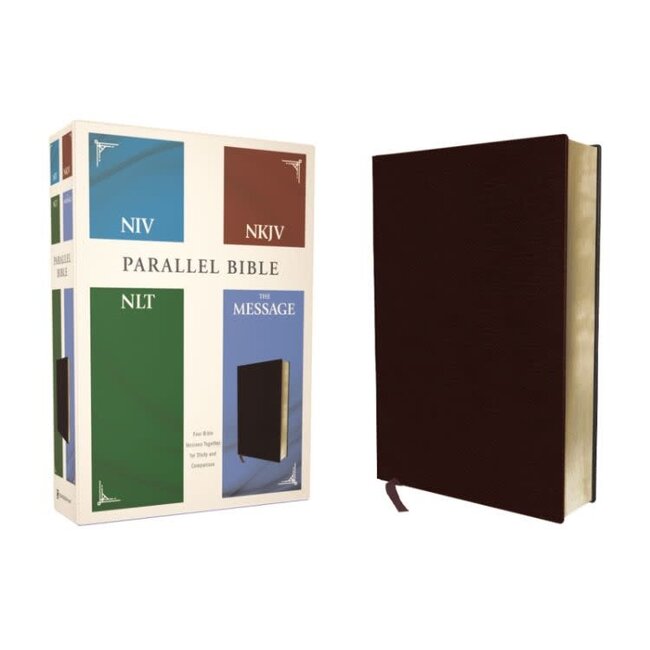 NIV, NKJV, NLT, The Message, (Contemporary Comparative) Parallel Bible, Bonded Leather, Burgundy