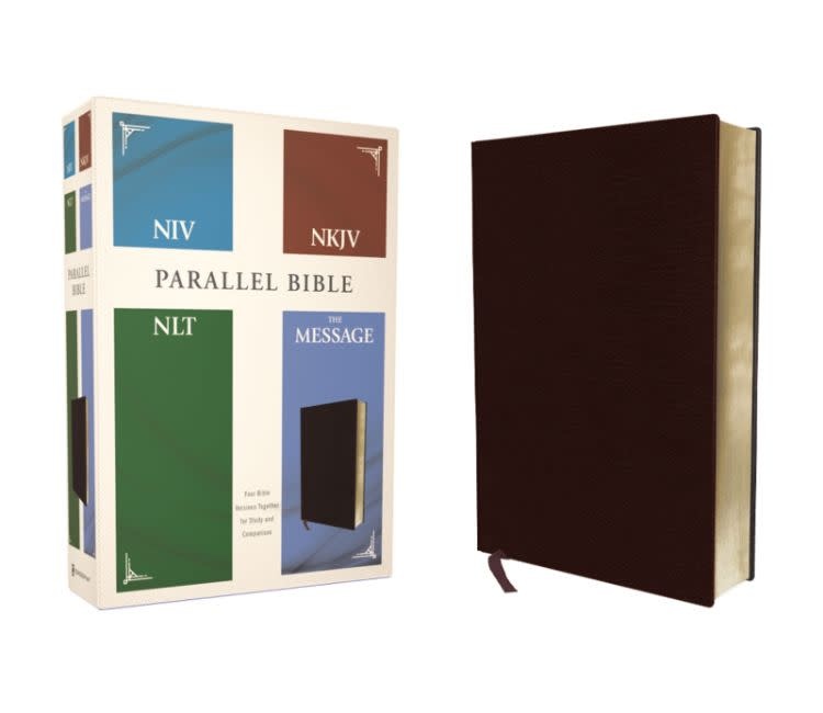 NIV, NKJV, NLT, The Message, (Contemporary Comparative) Parallel Bible, Bonded Leather, Burgundy