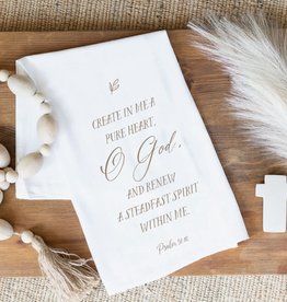 Create in Me A Pure Heart Scripture Tea Towel