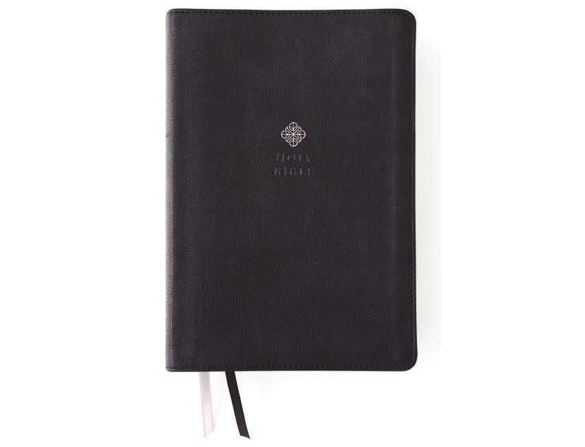 NIV, Men's Devotional Bible, Large Print, Leathersoft, Black, Comfort Print
