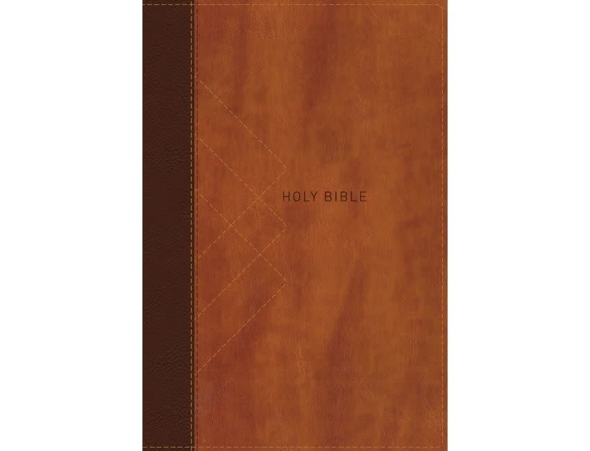 NIV, Thinline Bible, Giant Print, Leathersoft, Brown, Red Letter, Thumb Indexed, Comfort Print