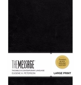The Message Large Print Bible - Black Leather