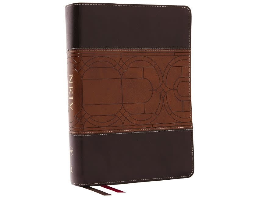NKJV Study Bible, Leathersoft, Brown, Full-Color, Thumb Indexed, Comfort Print