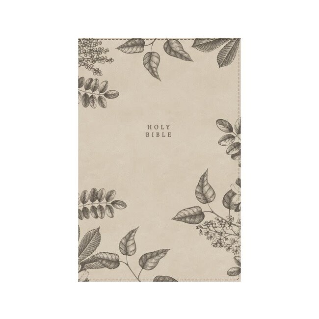 NIV, Compact Center-Column Reference Bible, Leathersoft, Stone, Red Letter, Comfort Print