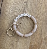 Blessed Acrylic Bar Keychain - Beige